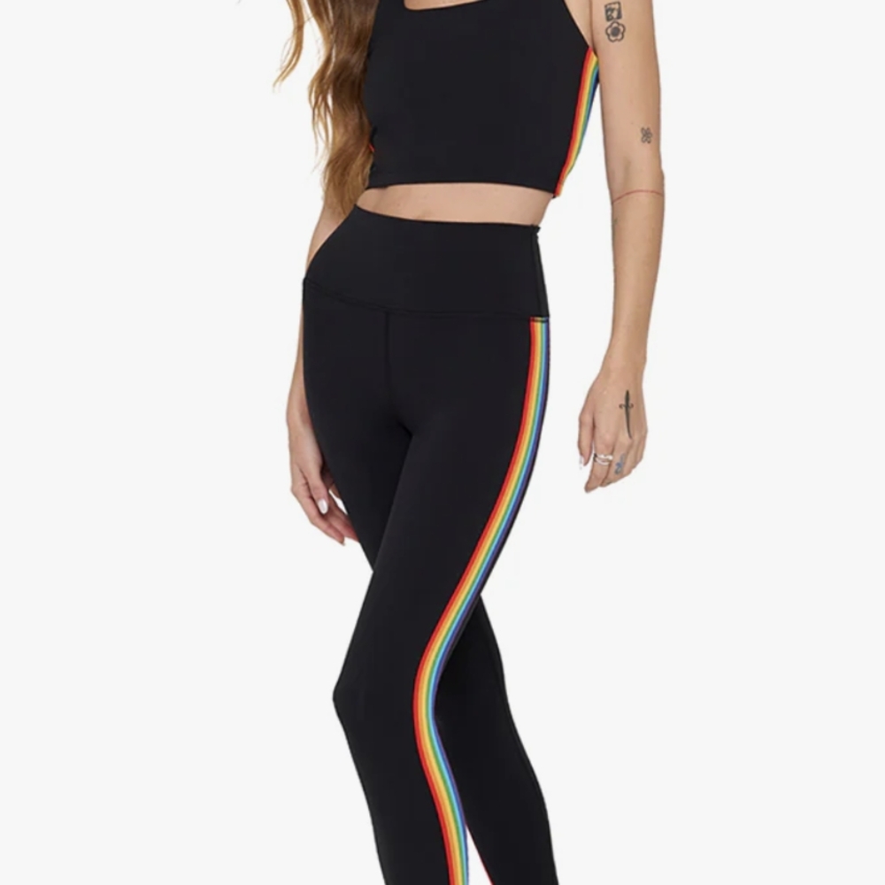 Spiritual Gangster Rainbow Shakti Crop Top & Leggings Workout Set
